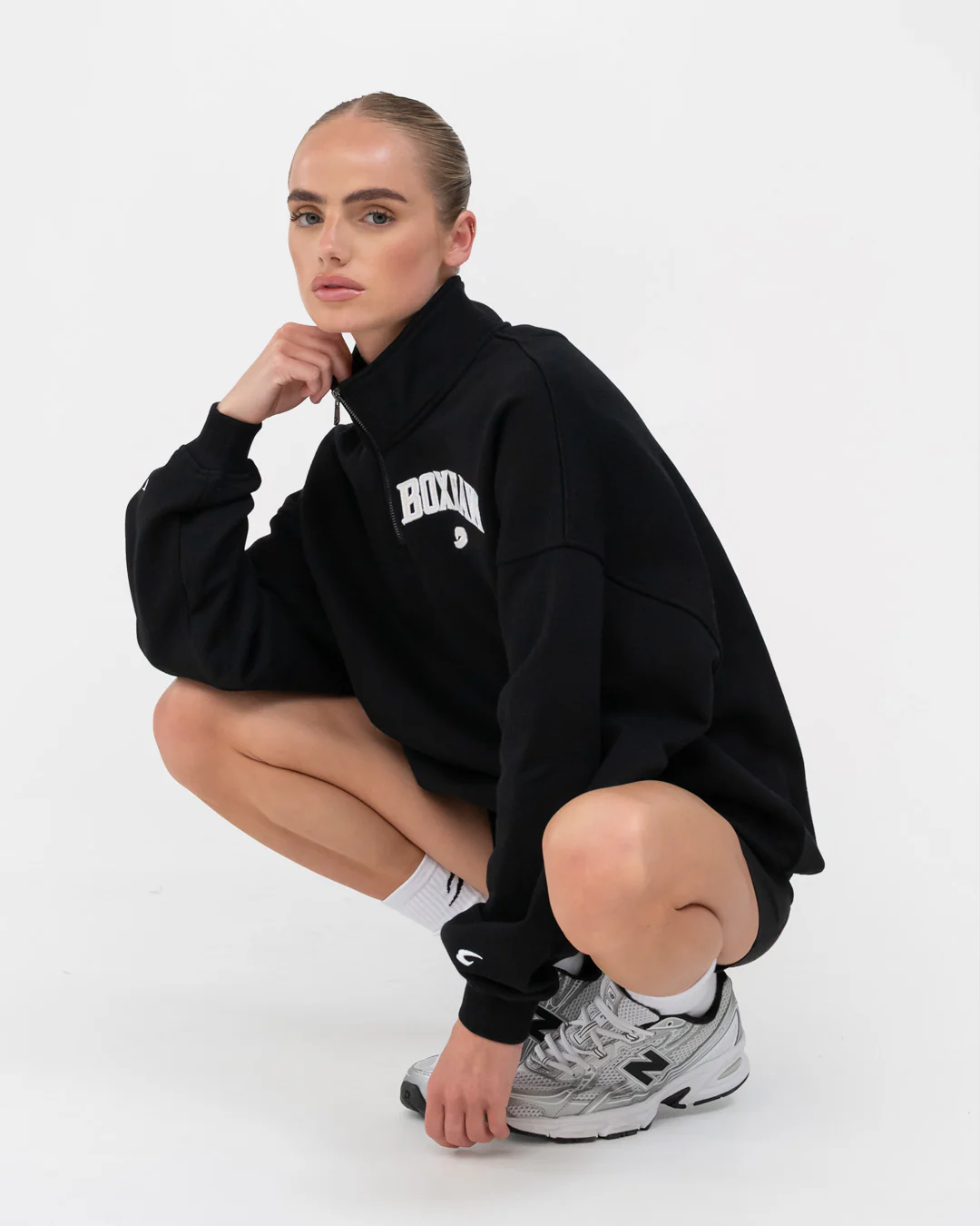 East Street 1/4 Zip - Black - Image 8