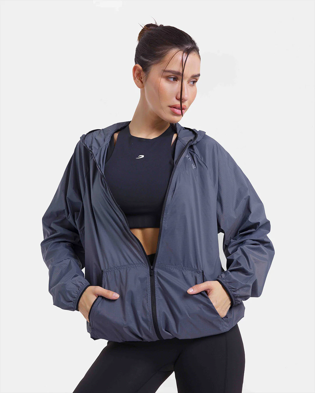 Genaro Zip Up Windbreaker - Charcoal - Image 5