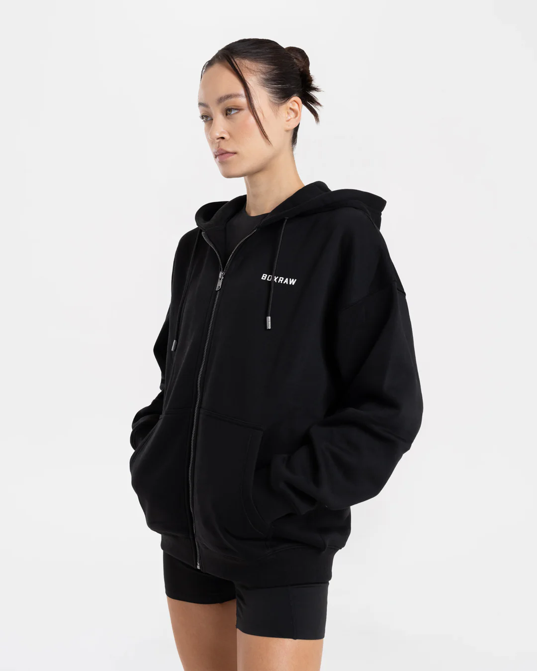 Johnson Zip Up Hoodie - Black - Image 4