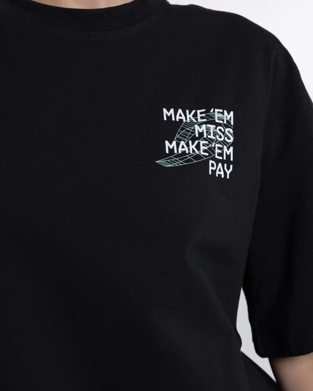 Make 'Em Miss Oversized T-Shirt - Black - Image 6