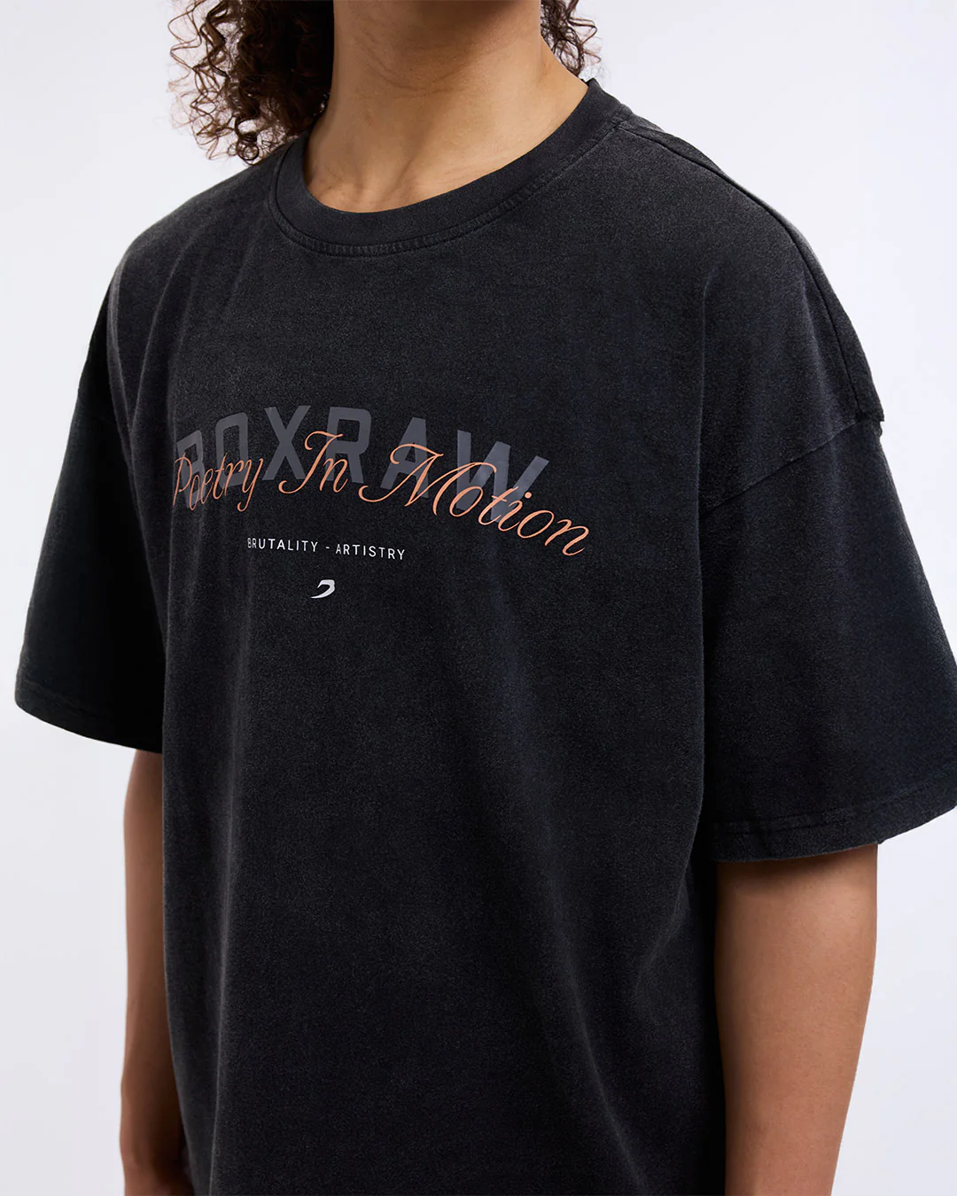 Poetry In Motion Oversized T-Shirt - Washed Black - Image 6