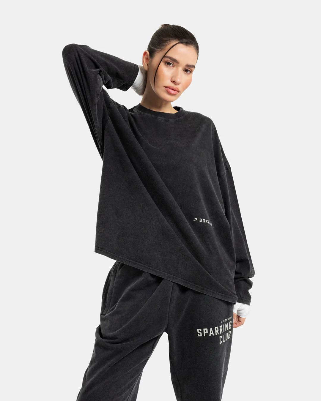 Sparring Club Long Sleeve T-Shirt - Washed Black - Image 6