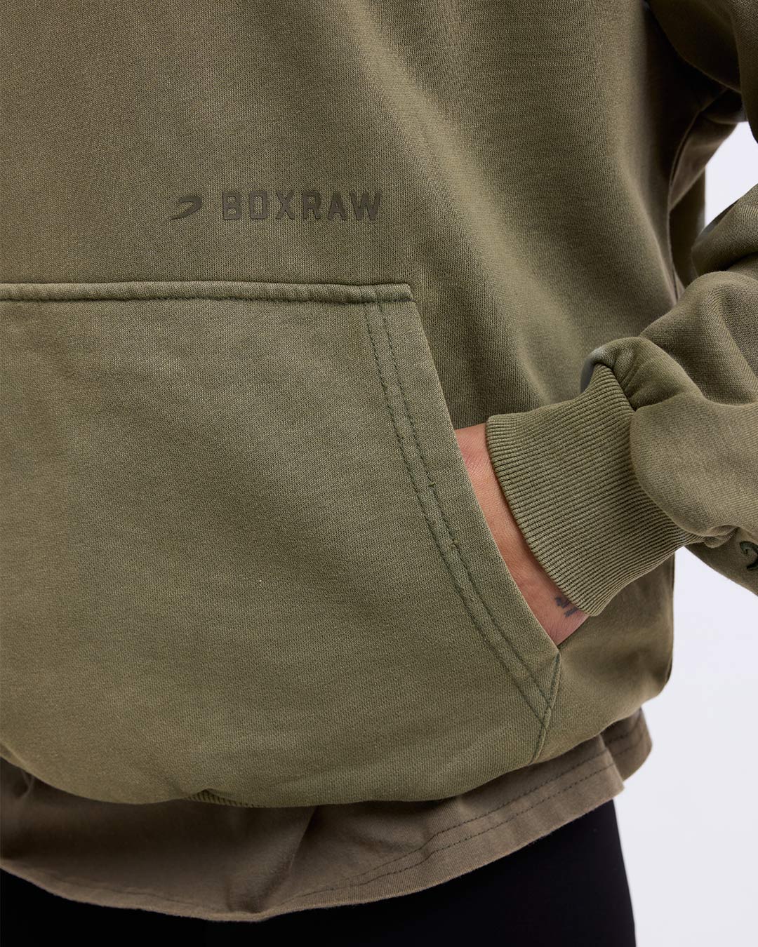 Sparring Club Oversized Hoodie - Washed Olive - Image 9