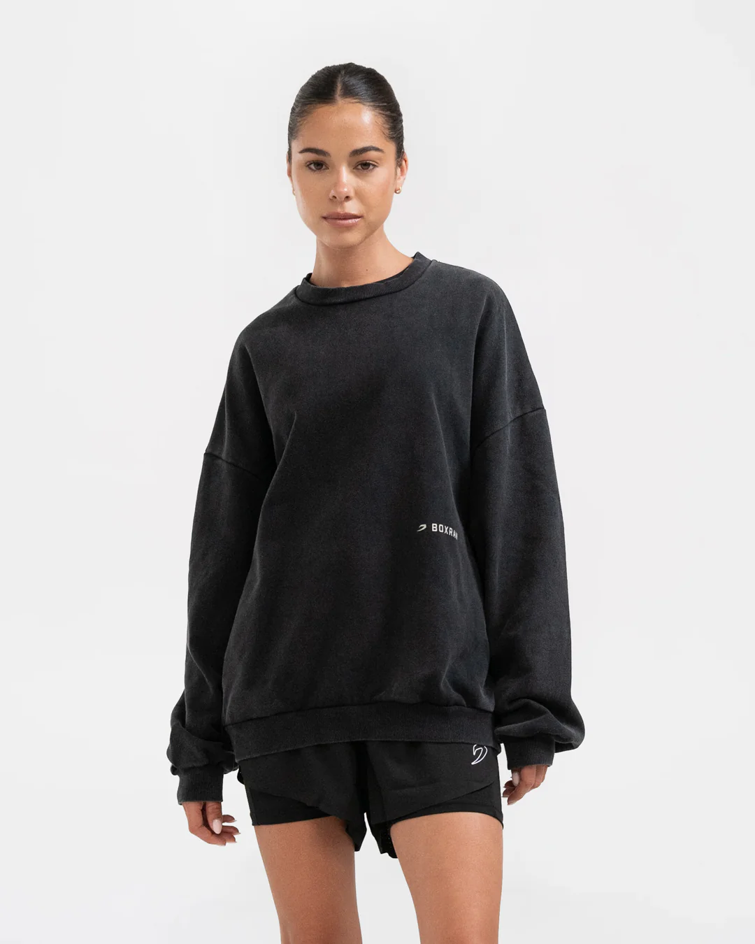 Sparring Club Oversized Sweatshirt - Washed Black - Image 4