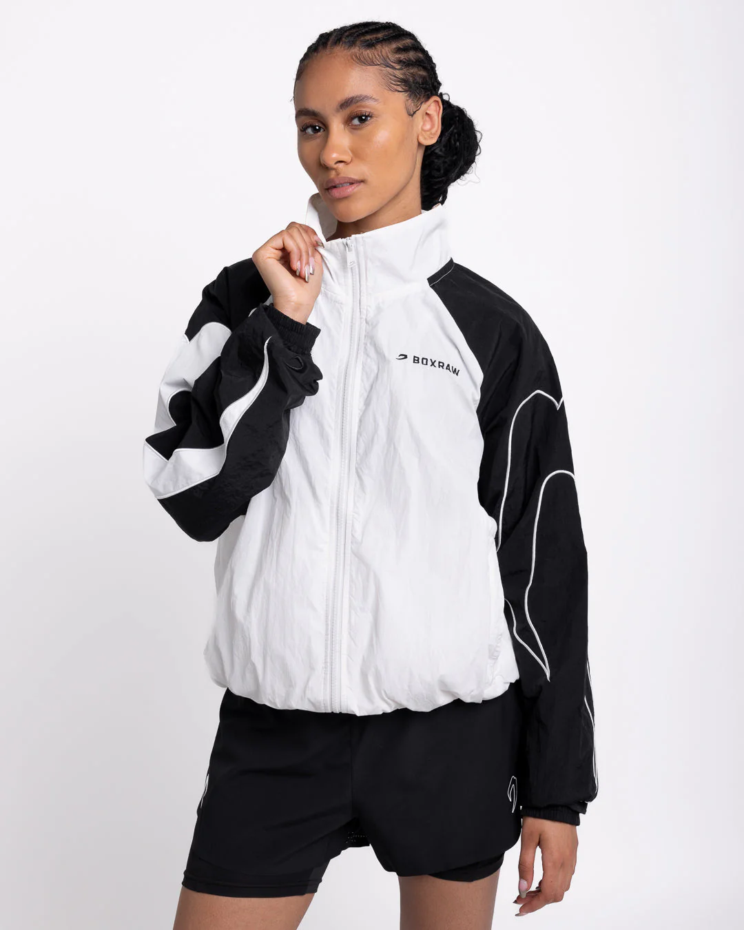 Tunero Track Jacket - White/Black - Image 5