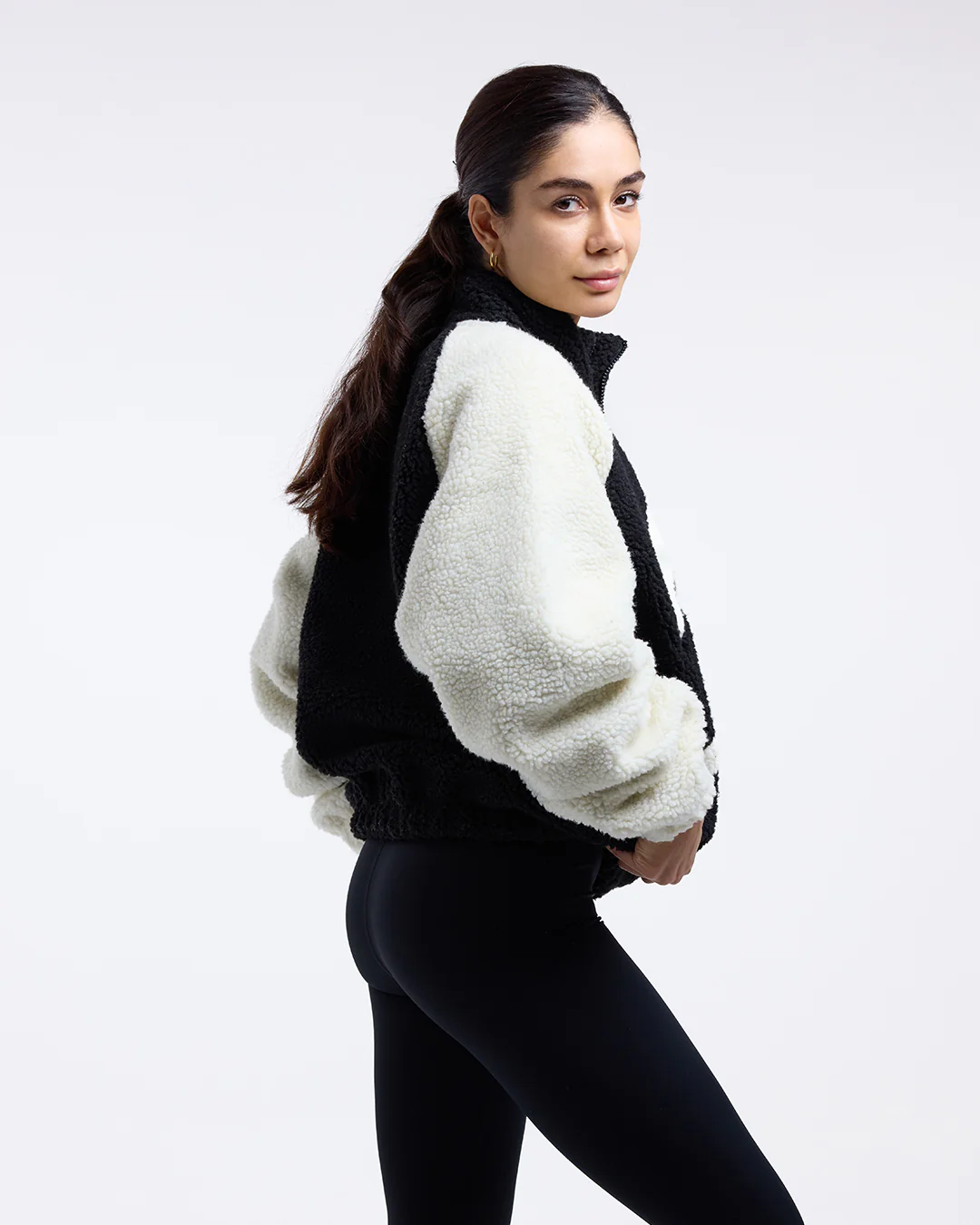 Walker Sherpa Jacket - Black/Cream - Image 4