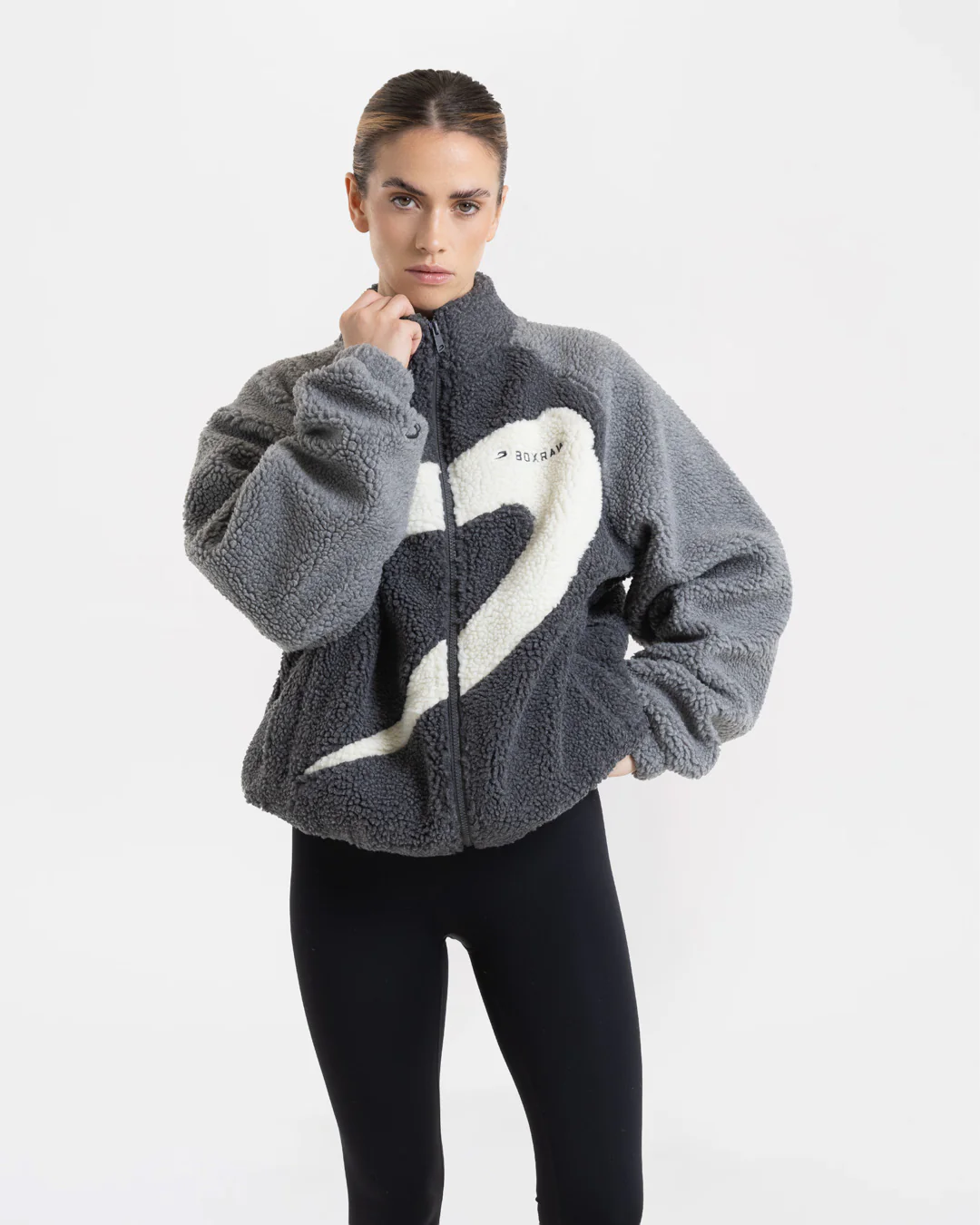 Walker Sherpa Jacket - Charcoal/Grey - Image 3