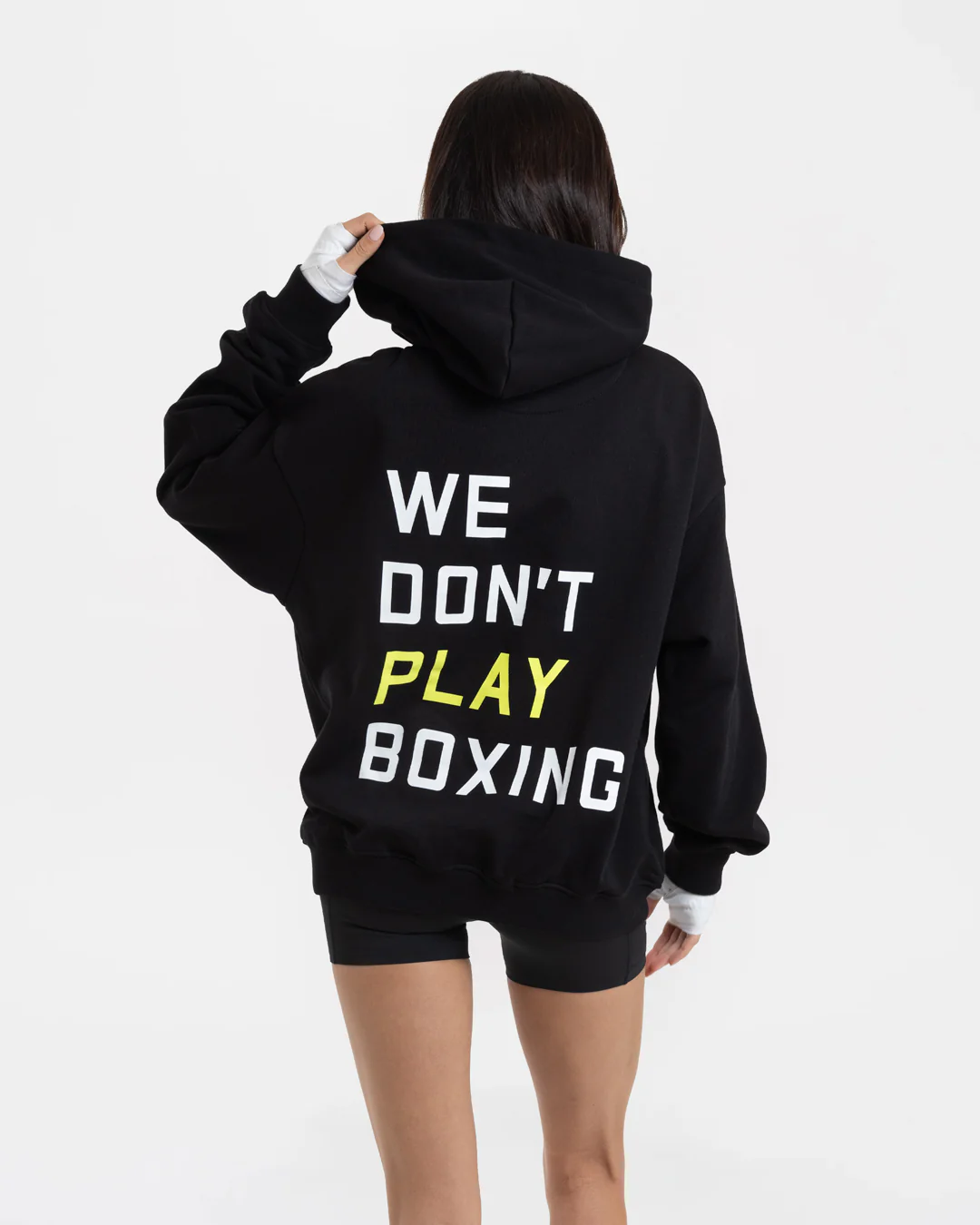 We Don't Play Boxing Oversized Hoodie - Black/Yellow