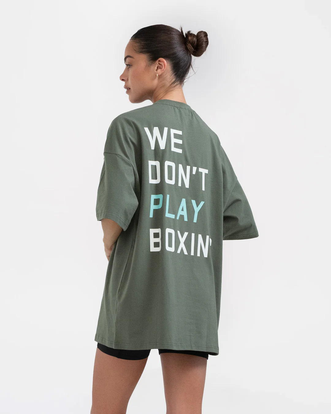We Don't Play Boxing Oversized T-Shirt - Green - Image 5